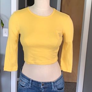 90’s cropped yellow T-shirt Ralph Lauren small